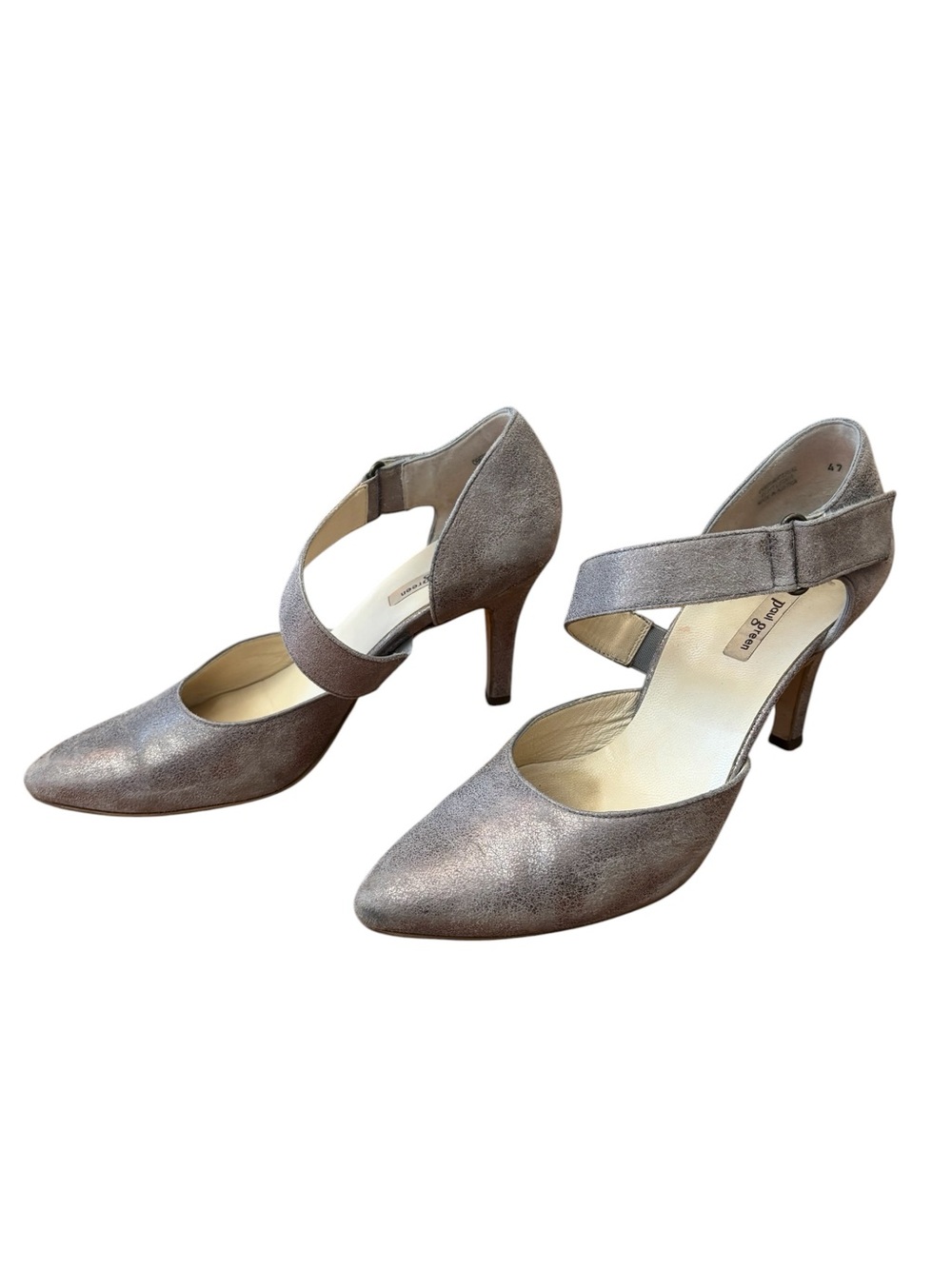 Paul Green Desire Metallic Pewter D'Orsay Gray Pumps UK6/US8.5